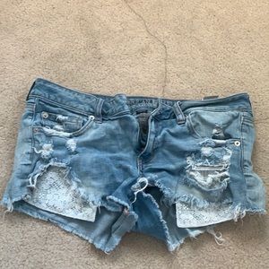 American Eagle lowrise jean shorts size 12
